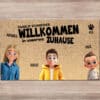 Personalisierte Fußmatte - Zeichentrickfamilie