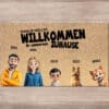 Personalisierte Fußmatte - Zeichentrickfamilie