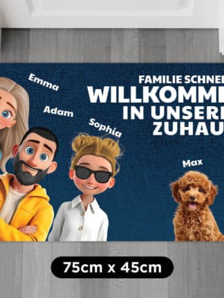 Personalisierte Fußmatte - Zuhause, aber niedlich