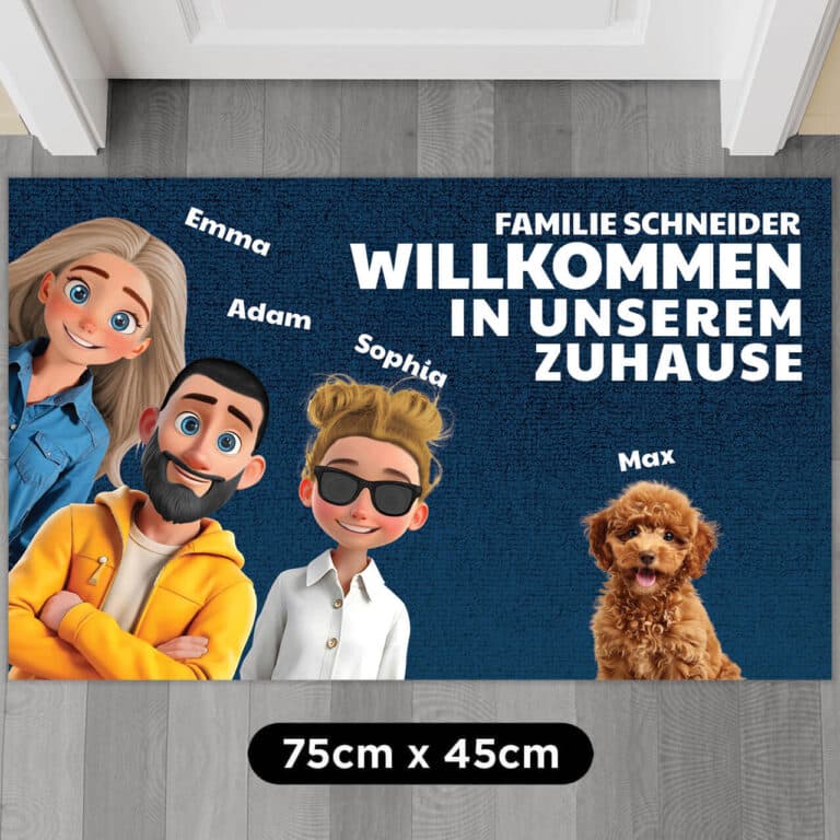 Personalisierte Fußmatte - Zuhause, aber niedlich