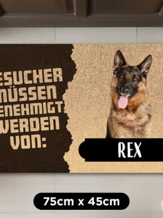 Personalisierte Fußmatte - Besucher müssen genehmigt werden von