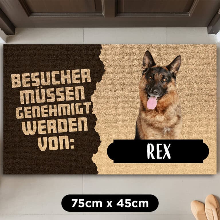 Personalisierte Fußmatte - Besucher müssen genehmigt werden von