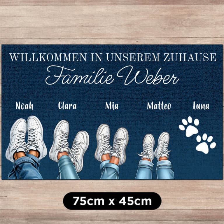 Personalisierte Fußmatte - Familien-Sneaker
