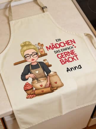 Personalisierte Schürze – Ein Mädchen, das einfach gerne backt