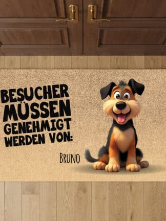 Personalisierte Fußmatte - Besucher müssen genehmigt werden von
